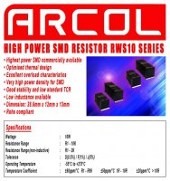 ARCOL(英国艾高)高能表面贴电阻RWS10系列