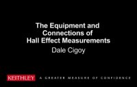 The Equipment and Connections of Hall Effect Measurements
