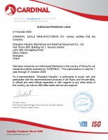 2025年美国CARDINAL工厂授权上海航欧中国区